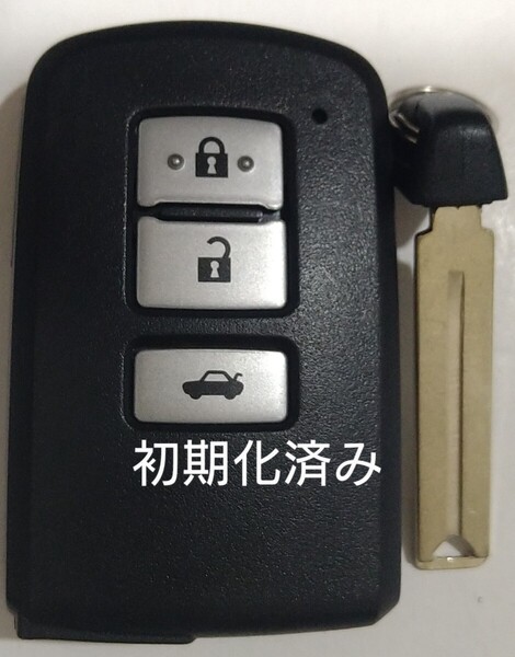 初期化済トヨタ純正スマートキー 3ボタンクラウン210系基盤番号281451-2020 ノーカットキー付き新品電池サービス1