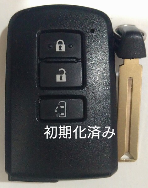 初期化済トヨタ純正スマートキー3ボタンノア ヴォクシーシエンタ基盤番号281451−2110 ノーカットキー付き新品電池サービス40