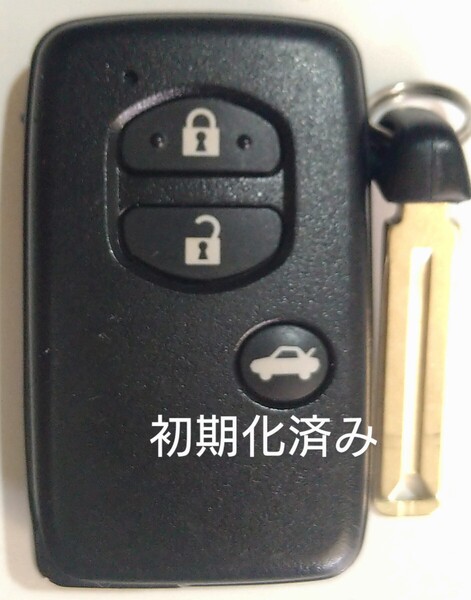 初期化済トヨタ純正スマートキー3ボタン 86 マークX SAI等 基盤番号271451−5300ノーカットキー付き新品電池サービス⑰