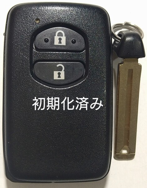 初期化済トヨタ純正 スマートキー2ボタン プリウスアクアヴィッツウィッシュ 基盤番号271451-5300ノーカットキー付き新品電池サービス⑭