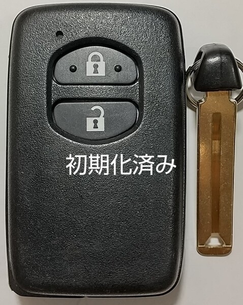 初期化済トヨタ純正 スマートキー2ボタン ノーカットキー付き プリウスアクアヴィッツウィッシュ 基盤番号271451-5300 新品電池サービス⑮
