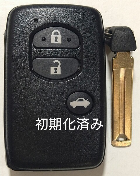 初期化済トヨタ純正スマートキー3ボタン ノーカットキー付き 86 マークX SAI等 基盤番号271451−5300 新品電池サービス⑫