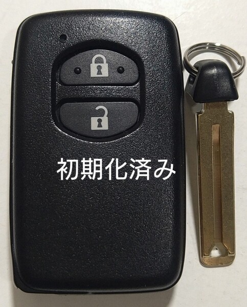 初期化済トヨタ純正 スマートキー2ボタン ノーカットキー付き プリウスアクアヴィッツウィッシュ 基盤番号271451-5300 新品電池サービス⑤