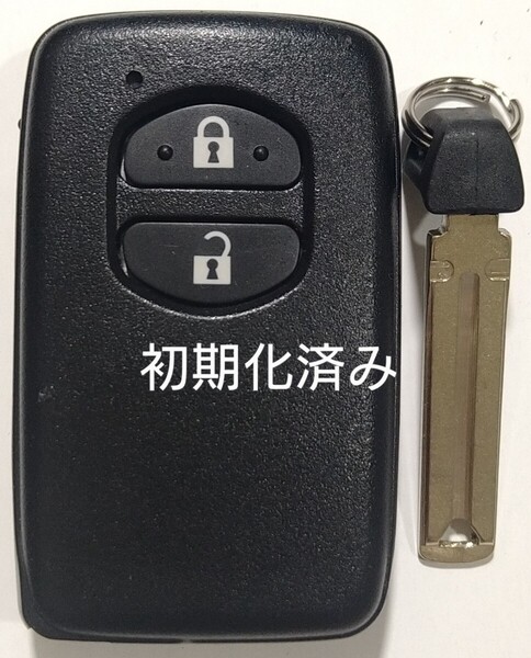 初期化済トヨタ純正 スマートキー 2ボタンプリウスアクアヴィッツウィッシュ基盤番号271451-5300ノーカットキー付き新品電池サービス⑨