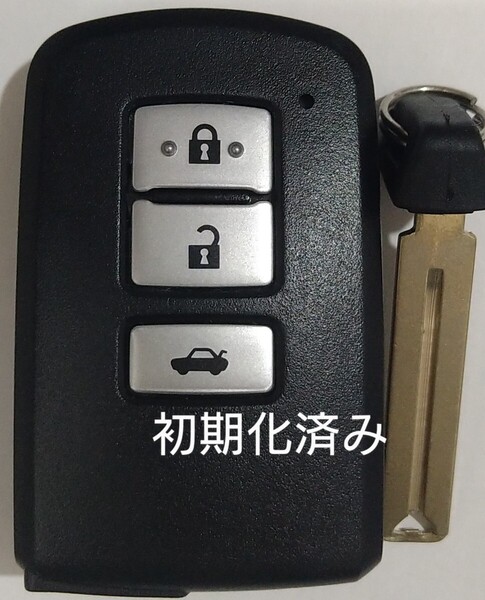 初期化済トヨタ純正スマートキー 3ボタンクラウン210系基盤番号281451-0020 ノーカットキー付き新品電池サービス4
