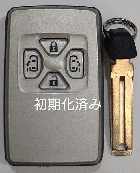 初期化済トヨタスマートキー4ボタンエスティマヴェルファイアヴォクシーアルファード基盤番号271451-0500ノーカットキー付き新品電池付き25