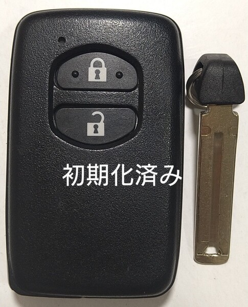 初期化済トヨタ純正 スマートキー2ボタン プリウスアクアヴィッツウィッシュ 基盤番号271451-5300ノーカットキー付き新品電池サービス22