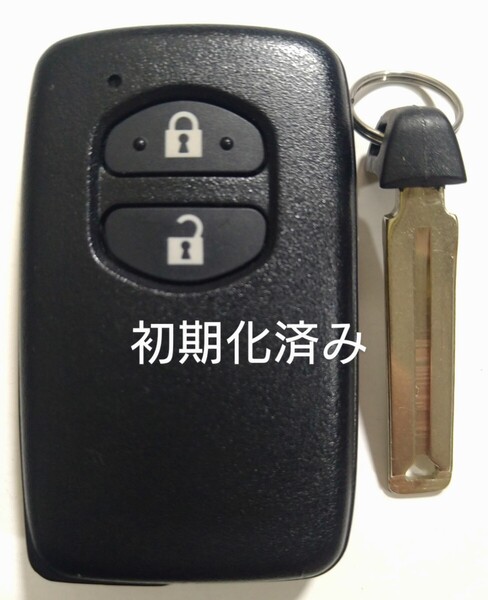 初期化済トヨタ純正 スマートキー2ボタン ノーカットキー付き プリウスアクアヴィッツウィッシュ 基盤番号271451-5300 新品電池サービス⑪