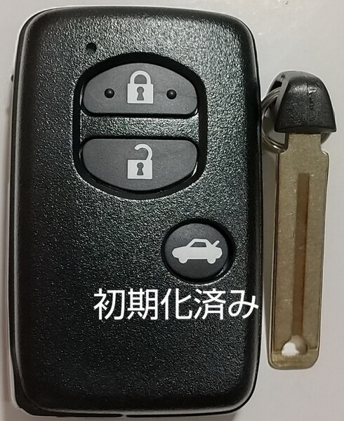 初期化済トヨタ純正スマートキー3ボタン ノーカットキー付き 86 マークX SAI等 基盤番号271451−5300 新品電池サービス①