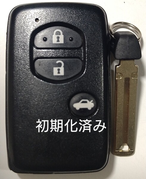 初期化済トヨタ純正スマートキー3ボタン 86マークX SAI等 基盤番号271451−5300ノーカットキー付き新品電池サービス27