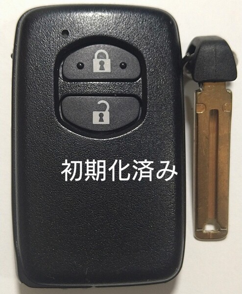 初期化済トヨタ純正 スマートキー2ボタン ノーカットキー付き プリウスアクア ヴィッツウィッシュ基盤番号271451-5300 新品電池サービス②