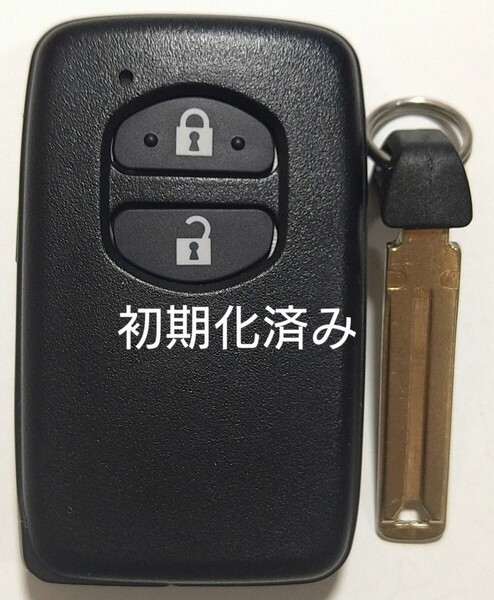 初期化済トヨタ純正 スマートキー2ボタン ノーカットキー付き プリウスアクアヴィッツウィッシュ 基盤番号271451-5300 新品電池サービス⑰