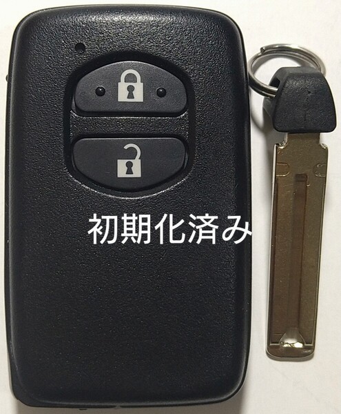 初期化済トヨタ純正 スマートキー2ボタン ノーカットキー付き プリウスアクア ヴィッツウィッシュ基盤番号271451-5300 新品電池サービス④