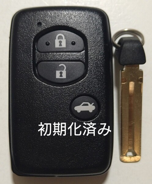 初期化済トヨタ純正スマートキー3ボタン ノーカットキー付き 86 マークX SAI等 基盤番号271451−5300 新品電池サービス⑦