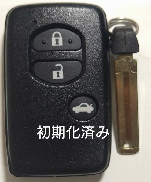 初期化済トヨタ純正スマートキー3ボタン ノーカットキー付き 86 マークX SAI等 基盤番号271451−5300 新品電池サービス⑪