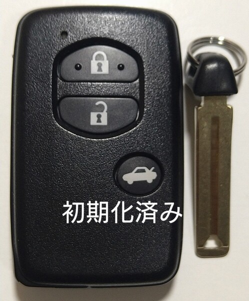 初期化済トヨタ純正スマートキー3ボタン ノーカットキー付き 86 マークX SAI等 基盤番号271451−5300 新品電池サービス⑧