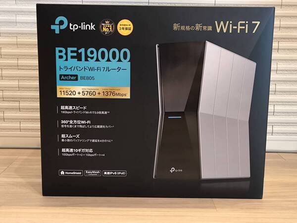 【送料無料】TP-Link WiFi 7 ルーター 無線LANルーター BE19000 320MHz 4K-QAM Multi-RU Archer BE805