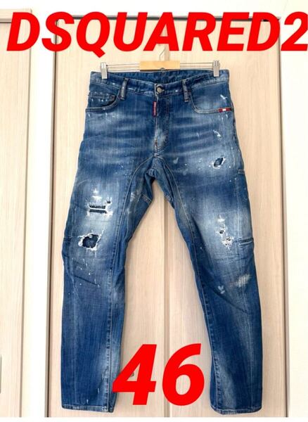 新品 Dsquared2 ディースクエアード メンズパンツ ダメージ 46 Tidy Biker Jean S74LB0430 S30342 デニムパンツ ジーンズ ダメージ加工