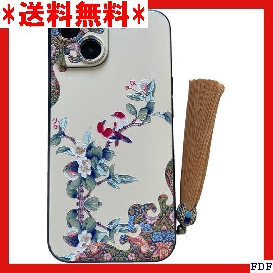 ☆人気商品☆ B007 KOLO 花鳥如意 iPhone 15 ケース iPh ケース スマホカバー クリーム色 iPhon 54