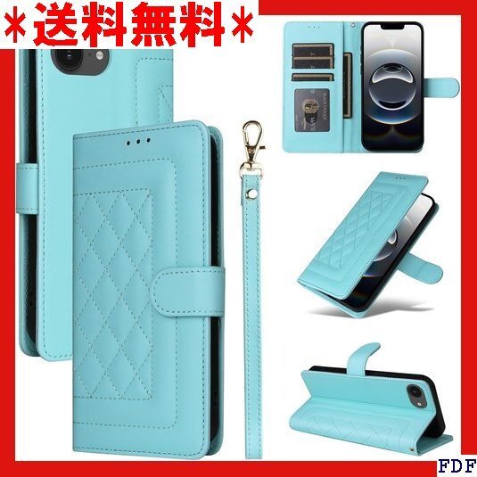 ☆人気商品☆ B008 iPhone 16e ケース 手帳型 アイフォン16e 軽量 薄型 2025 SE4 - ミントグ 87