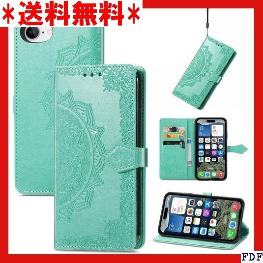 ☆人気商品☆ B008 に適用するiPhone 16E ケース 手帳型 ノート 擦耐性ケース男性と女性に適した マンダラグ 110