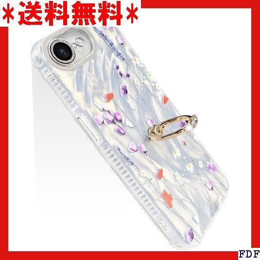 ☆人気商品☆ B009 YUYIB iPhone 16e 用 ケース リング付 ン16e 携帯カバー 花柄4 iPhone 22