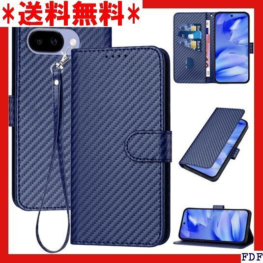 ☆数量限定☆ Gedurya Google Pixel 9a ケース セル9a ケース 全面保護 財布型 便利 - ブルー 117