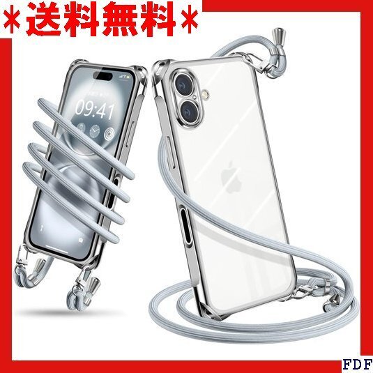 ☆人気商品☆ B012 iPhone 16 ケース ショルダー クリア iPh 落下防止 紛失防止 ワイヤレス充電対応 シ 59