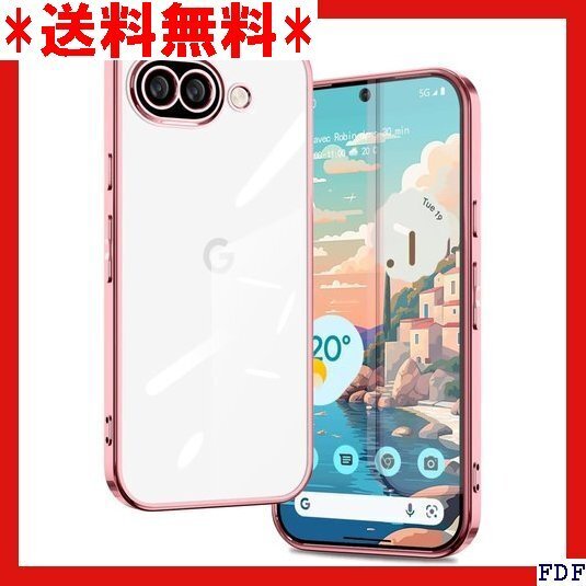 ☆人気商品☆ B016 google Pixel 9A ケース クリア グーグ pu 軽量 ストラップホール付き ローズゴ 120
