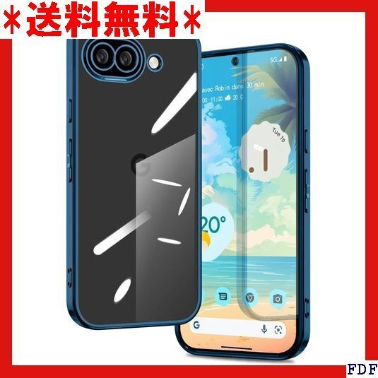 ☆人気商品☆ B016 google Pixel 9A ケース クリア グーグ pu 軽量 ストラップホール付き ネイビー 121
