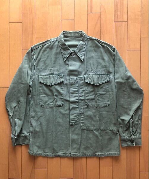 50s 60s USMC 海兵隊 アメリカ軍 米軍 実物 ミリタリー P58 ユーティリティ シャツ ジャケット コットンサテン ステンシル ヴィンテージ
