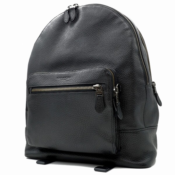 送料無料 美品 COACH コーチ メンズ リュック バックパック ウエスト バックパック ペブルドレザー F23247 ブラック