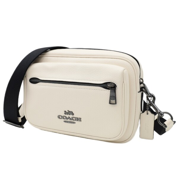 送料無料 新品未使用 COACH コーチ メンズ ショルダーバッグ エリアス レザー クロスボディー CJ509 オフホワイト