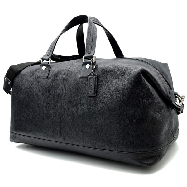 送料無料 美品 COACH コーチ メンズ ボストンバッグ ダッフルバッグ レザー 2way ボストンバッグ F70368 ブラック 旅行