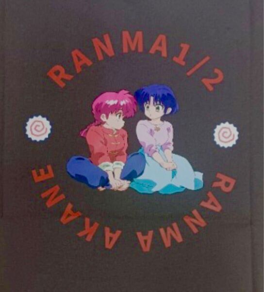 新品 タグ付き らんま1/2 女らんま 早乙女乱馬 天道あかね 半袖Tシャツ ダークグレー Lサイズ Mサイズ変更可 カットソー バックプリント