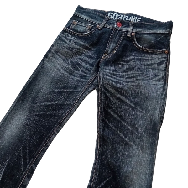即決★EDWIN エドウィン 503 BLUE TRIP ブルートリップ ブーツカット デニム パンツ 28 黒/ブラック フラップポケット フレア【送料無料】