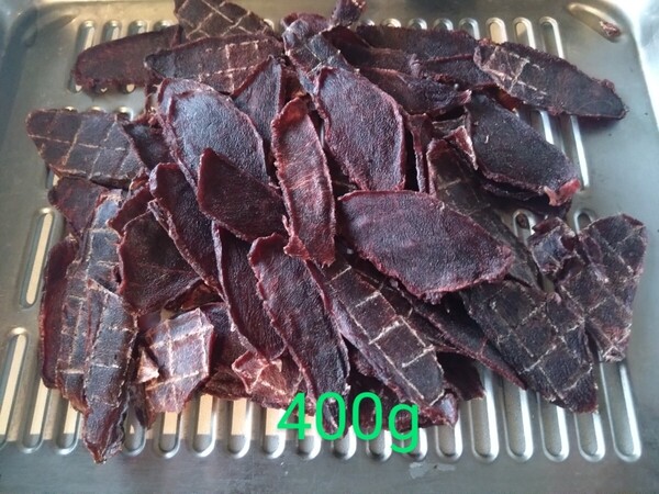 日本鹿ジャーキー、鹿肉ジャーキー、400g(100gが4個)