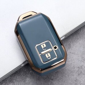 スズキ キーケース スイフト ワゴンR ハスラー ジムニー シエラ クロスビー イグニス ソリオ スペーシア 金青 2ボタンタイプ
