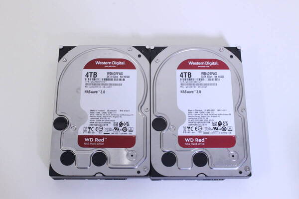 c409 4TB2個セット 送料無料 WD red NAS Hard Drive WDC WD40EFAX-68JH4N1