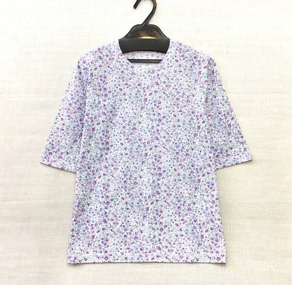 【新品】ML 日本製 婦人カットソー 薄手 綿100% 5分袖 M-Lサイズ 接触冷感 強撚糸 送料無料896 エリ開き小さめ 洗濯機OK 婦人Tシャツ