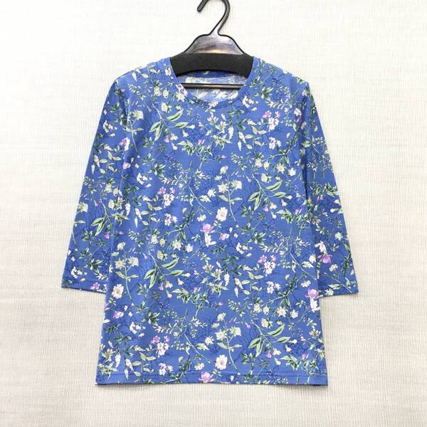 新品】日本製 婦人カットソー 薄手 綿100% 7分袖 M-Lサイズ 接触冷感 強撚糸 送料無料733a エリ開き小さめ 洗濯機OK 冷房対策に