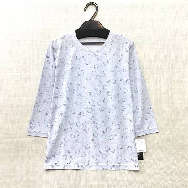 新品】日本製 婦人カットソー 薄手 綿100% 7分袖 M-Lサイズ 接触冷感 強撚糸 送料無料833a エリ開き小さめ 洗濯機OK 冷房対策に