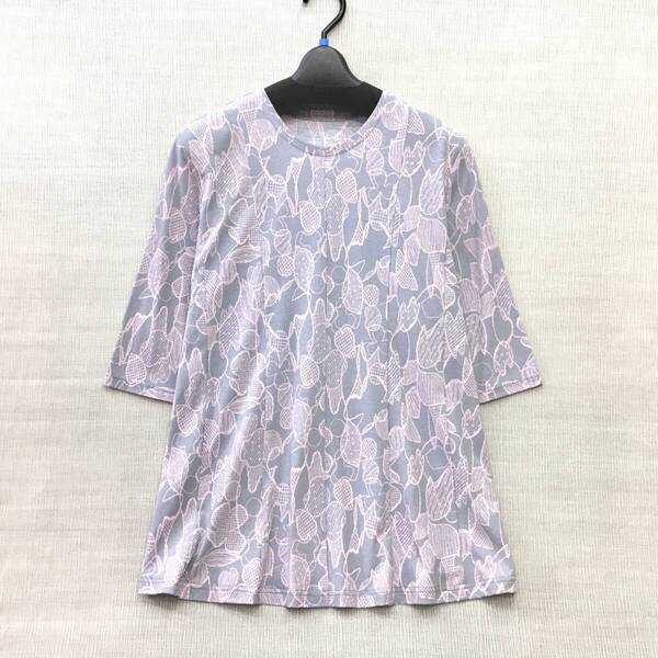 【新品】L 日本製 高級綿100% 婦人 5分袖 デザインカットソー Lサイズ 送料無料262 手洗いOK エリ開き小さめ 日清紡上質素材 マーメイド