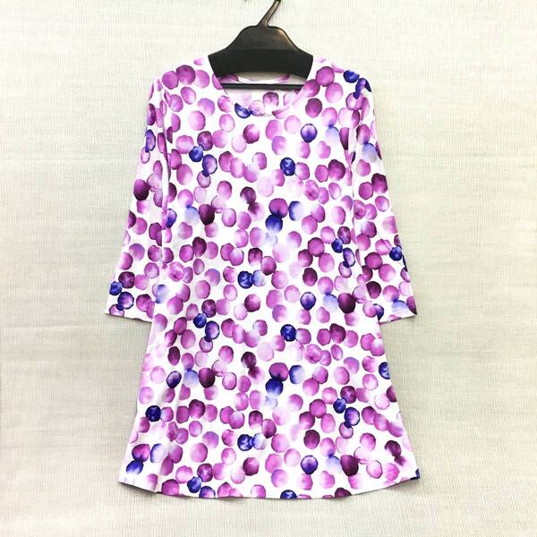 【新品】M 日本製 婦人 7分袖 チュニック丈 カットソー Mサイズ 強撚糸 綿100% 送料無料 手洗いOK さらさらと清涼感のある肌触り 春夏