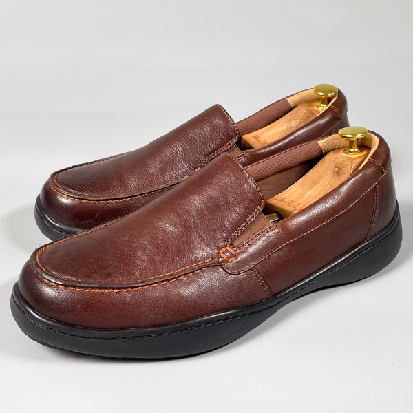 即決 HAWKINS ホーキンス トラベラー ローファー スリッポン ブラウン 茶色 メンズ レザー 革靴 27.5cm ビジネスシューズ 紳士靴 E2319