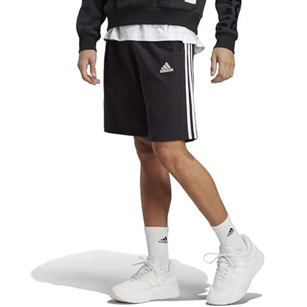 【新品】XLサイズ adidas アディダス ESS シングルジャージ 3S ハーフパンツ ECQ42 ブラック/ホワイト メンズ