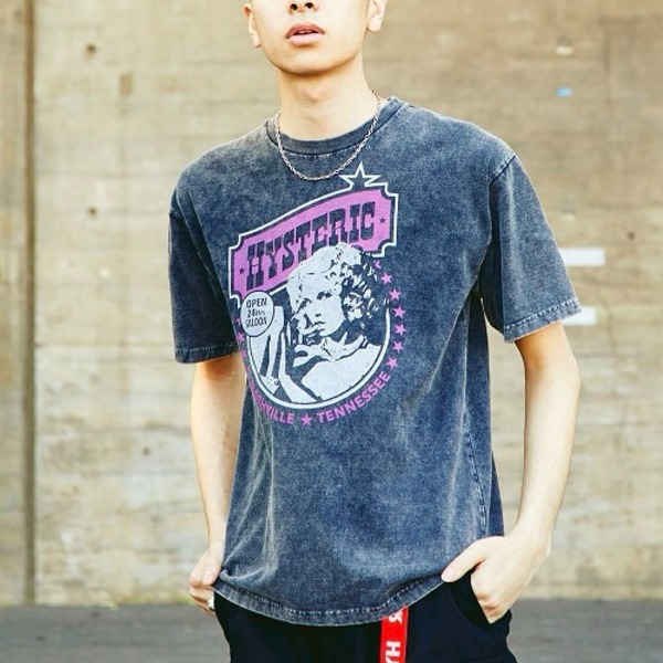 Y2K HYSTERIC GLAMOUR ヒステリックグラマー ヒスガール 半袖Tシャツ ダメージ加工 プリント ヴィンテージ フェード キムタク 木村拓哉 M