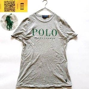現行 POLO RALPH LAUREN ポロラルフローレン 半袖 Tシャツ ビッグロゴ 刺繍 裾ポニー プリント CUSTOM SLIM FIT カスタムスリムフィット M