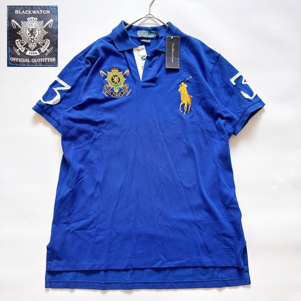 新品 POLO by RALPH LAUREN ポロラルフローレン 半袖ポロシャツ BLACKWATCH ビッグポニー カスタムフィット 3 ナンバリング エンブレム刺繍