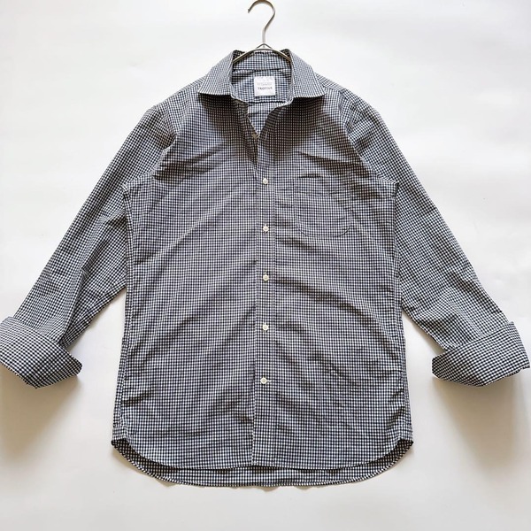 MACKINTOSH PHILOSOPHY マッキントッシュフィロソフィー TROTTER トロッター 長袖シャツ ギンガムチェック 紺 カッタウェイ 三陽商会 M
